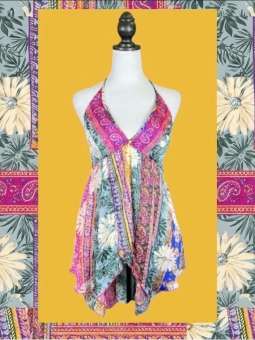 Urban Outfitters Silence + Noise NWT Retro Boho Coastal Grandma Festival Top XL